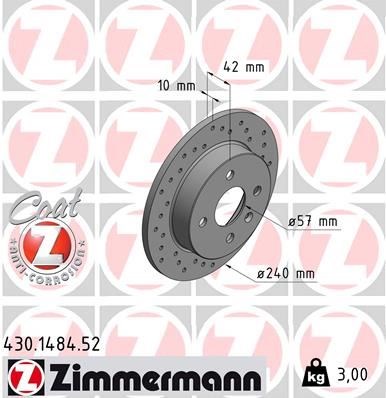 Opel Astra G Arka Fren Diski Dolu Delikli 240mm ZIMMERMANN