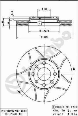 Opel Astra G Zafira A Ön Fren Aynası Havalı [256x24x4DL] BREMBO