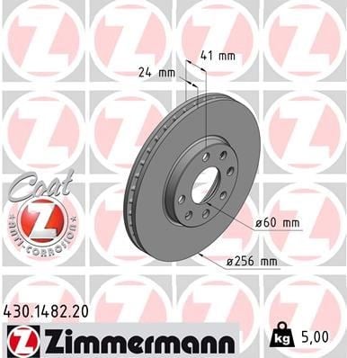 Opel Astra G Ön Fren Diski Havalı 256mm ZIMMERMANN