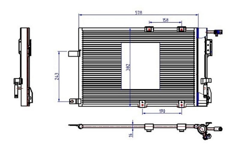 Opel Astra G-Zafira Klima Kondenseri 1.2 16V-1.4 16V-1.6 16V-1.8 16V-2.0 16V ORIS