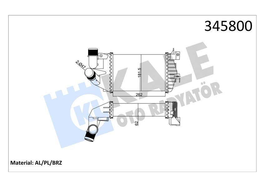 Opel Astra H Zafira Turbo Radyatörü Intercooler KALE-RADYATOR
