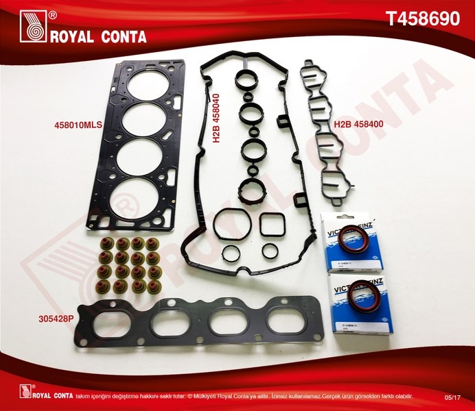 Opel Astra H Üst Takım Conta Reinz Keçeli Subap Lastikli ROYAL