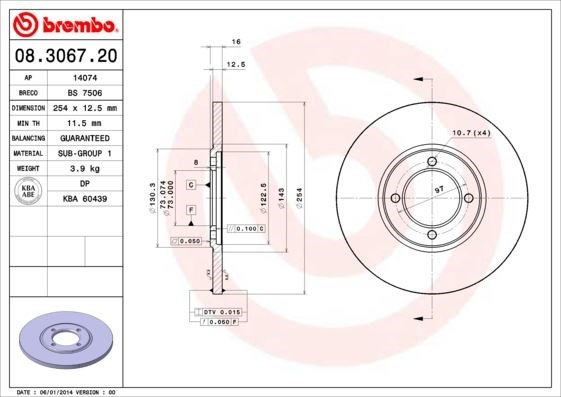 Opel Astra H Vectra C Zafira Signum Fiat Doblo Marea Brava Bravo Croma Idea... BREMBO