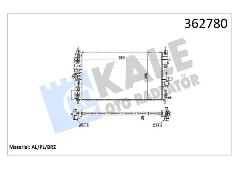 Opel Astra J Su Radyatörü 1.7-2.0CDTI KALE-RADYATOR