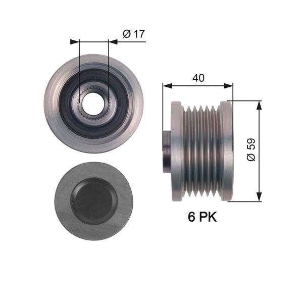 Opel Astra J Insignia Alternatör Kasnağı 6 Kanal GATES