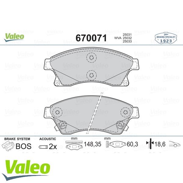 Opel Astra J Ön Fren Balatası 15 İnç VALEO