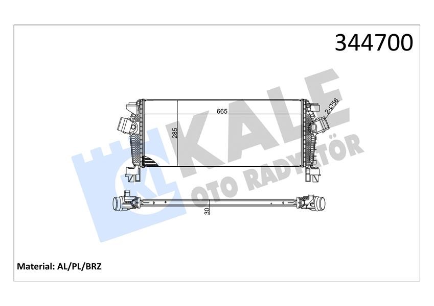 Opel Astra J Turbo Radyatörü Intercooler KALE-RADYATOR