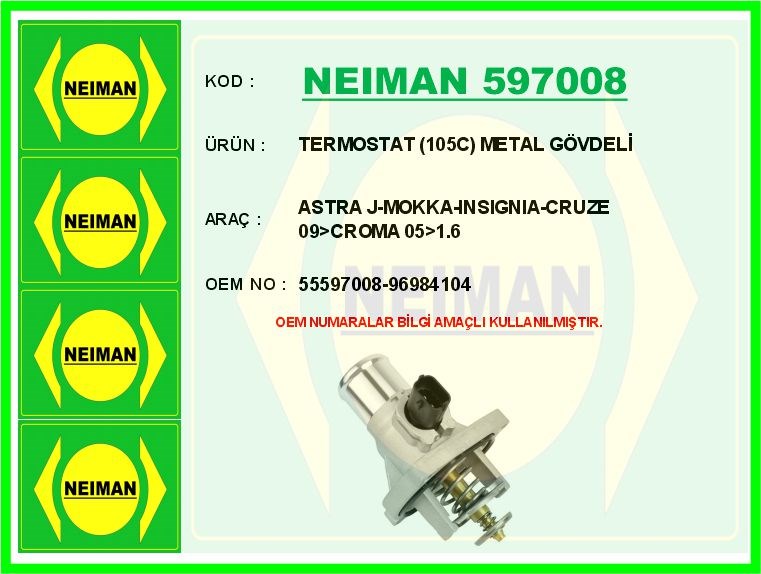 Opel Astra J Mokka Insignia Chevrolet Cruze Fiat Croma 1.6 Termostat 105C... BESCHER