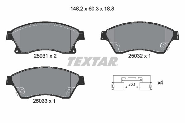 Opel Astra J Ön Balata 15 İnç TEXTAR