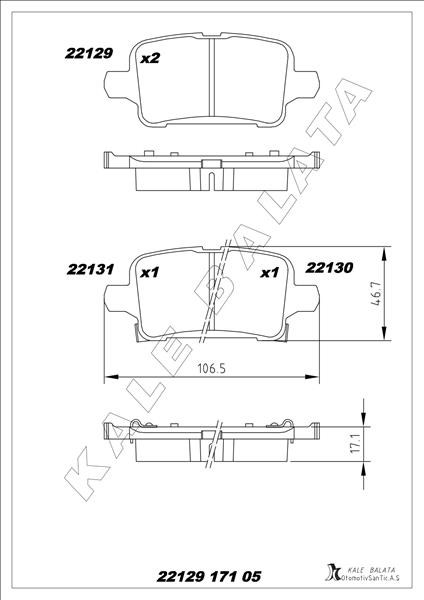 Opel Astra K Arka Fren Balatası 1.0-1.4-1.4T-1.6T-1.6 CDTI KALE-BALATA