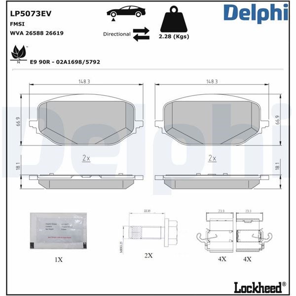 Opel Astra L Ön Fren Balatası DELPHI