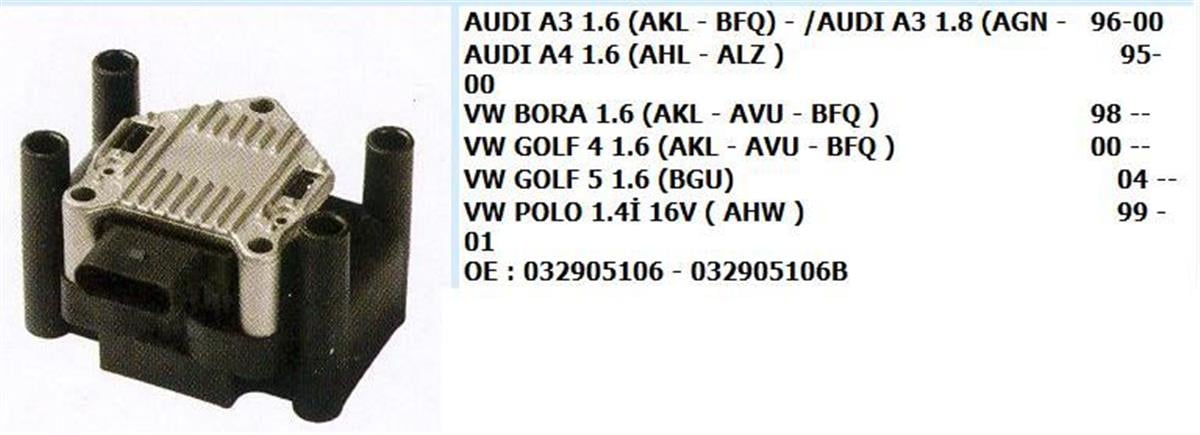 ATESLEME BOBINI VW AUDI SEAT SKODA
