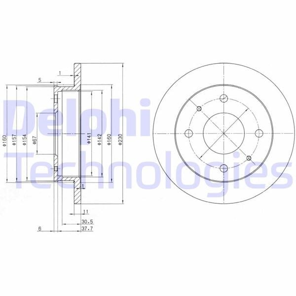 Hyundai Atos Atos Prime Atoz Ön Fren Diski Deliksiz DELPHI