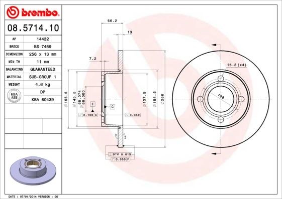 Audi Ön Standart Fren Diski BREMBO