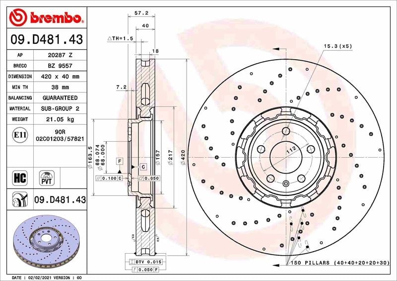 Audi A6 C8 Avant Fren Diski BREMBO