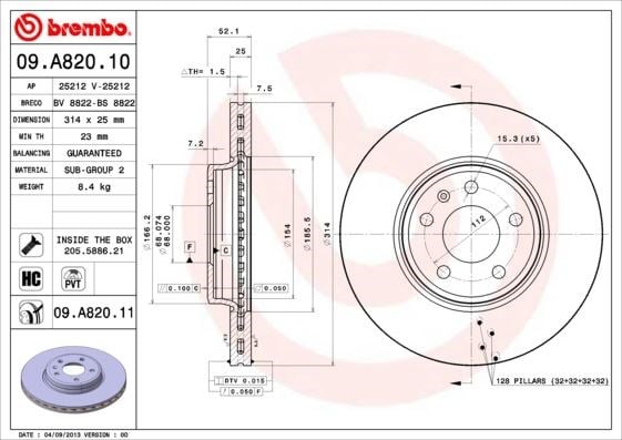Audi A4 8EC A4 8K2 A4 Avant 8K5 Ön Fren Aynası BREMBO