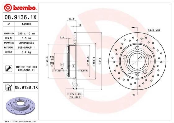Audi A4 Arka Fren Aynası BREMBO