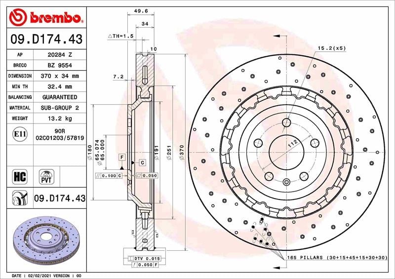 Audi Ön Fren Diski Dual Cast BREMBO