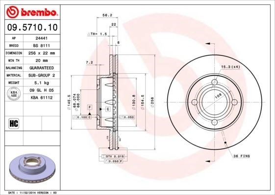 Audi Ön Fren Diski Standard BREMBO