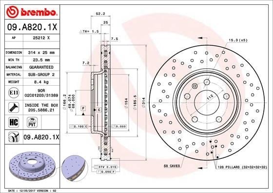 Audi A4 Ön Fren Aynası Havalı BREMBO