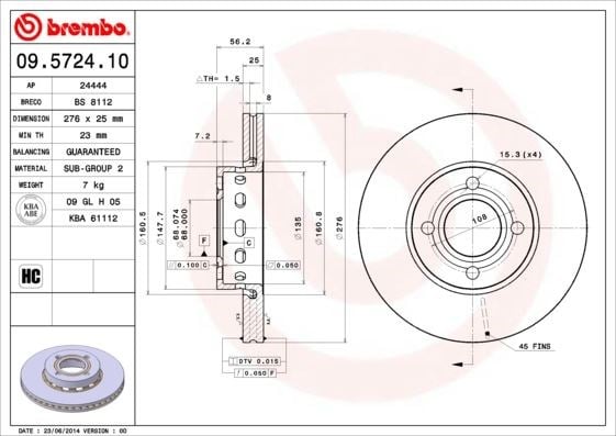 Audi Ön Fren Diski Standard BREMBO