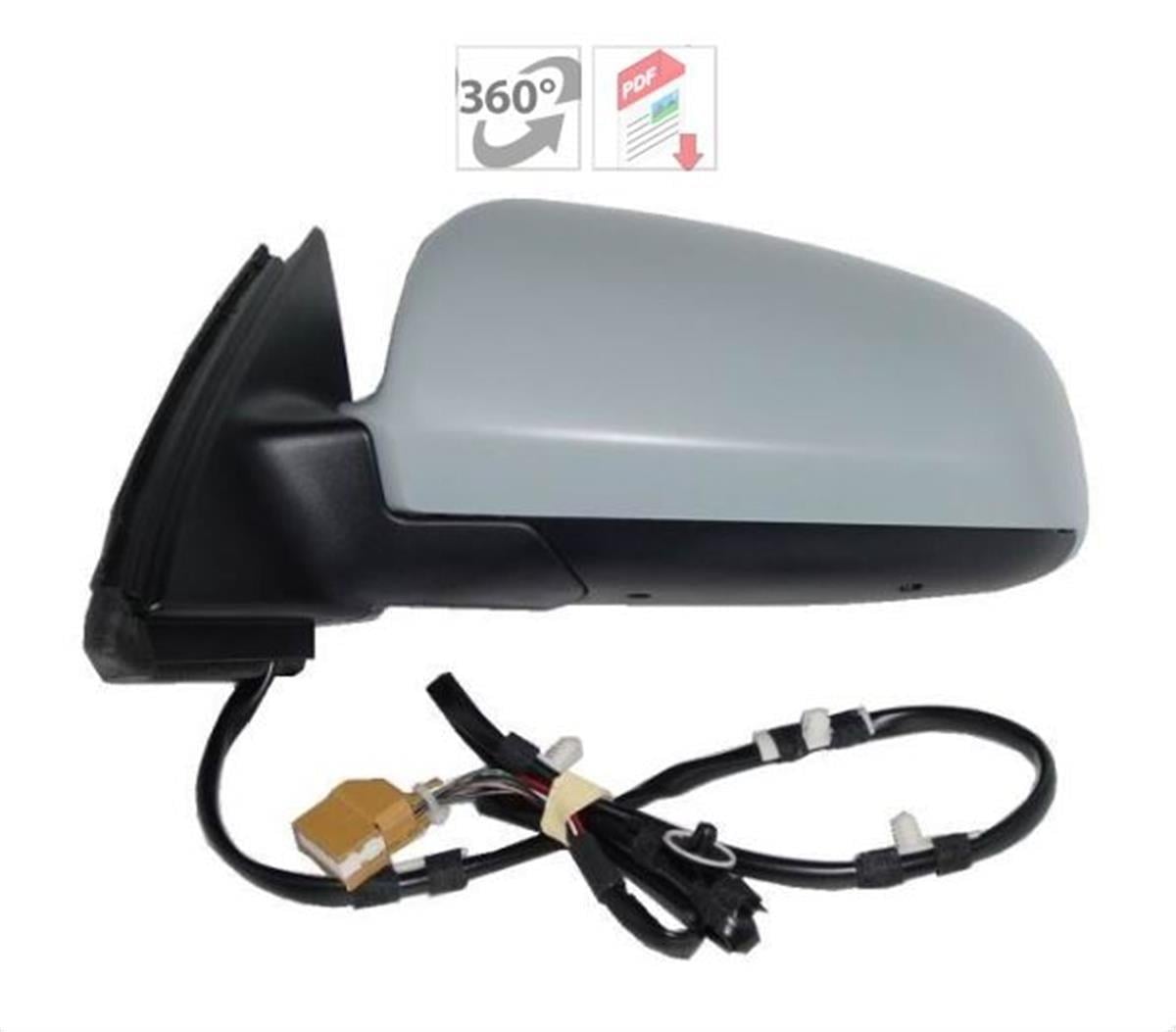 Audi A4 05- Dış Ayna Sol Elektrikli Isıtmalı Geniş Açı Viewmax