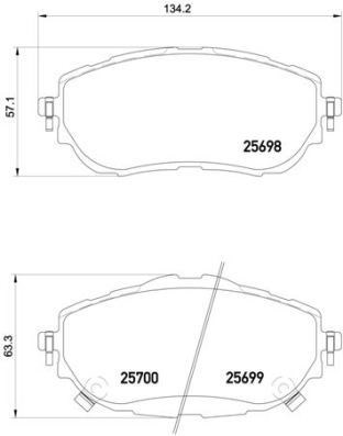 Toyota Auris Corolla Ön Fren Balatası BREMBO