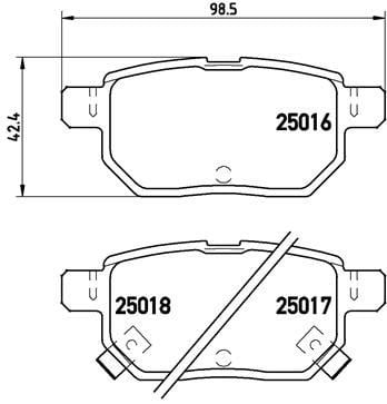 Toyota Auris Corolla Arka Fren Balatası BREMBO
