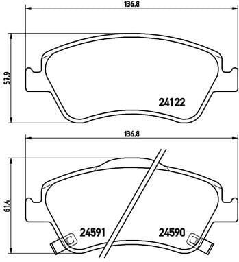 Toyota Auris Corolla Ön Fren Balatası BREMBO