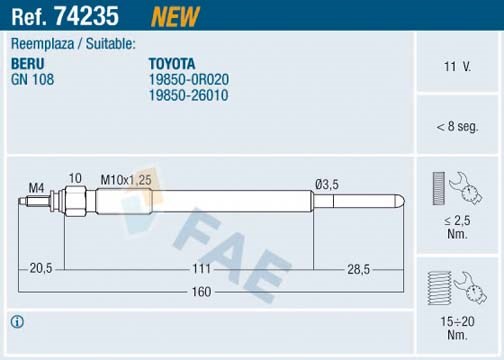 Toyota Auris Kızdırma Bujisi FAE