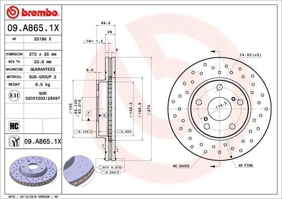Toyota Auris Ön Fren Diski Hava Kanallı-Delikli BREMBO