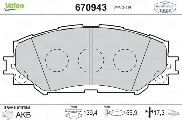 Toyota Auris Corolla Ön Fren Balatası VALEO