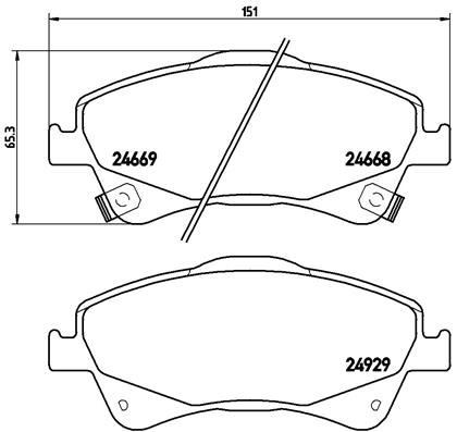 Toyota Avensis Verso Ön Fren Balatası BREMBO
