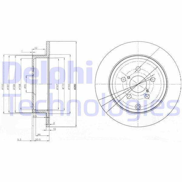 Toyota Avensis Arka Fren Diski Dolu Tip DELPHI