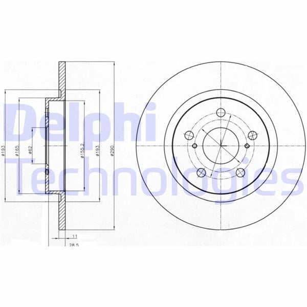 Toyota Avensis Arka Fren Diski Dolu Tip DELPHI