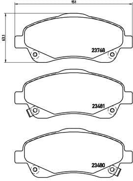 Toyota Avensis Verso Ön Fren Balatası BREMBO