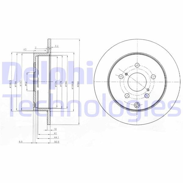 Toyota Avensis Arka Fren Diski Dolu Tip DELPHI