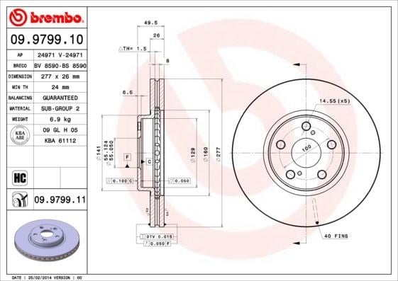 Toyota Avensis Ön Fren Diski Hava Kanallı Kaplamalı BREMBO