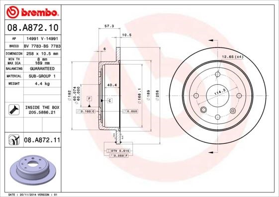 Chevrolet Aveo Lacetti Nubira Optra Arka Fren Diski Dolu BREMBO