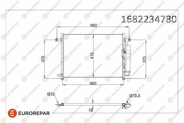 Chevrolet Aveo Kalos Klima Radyatörü Kondanseri 1.2i 1.2i 8V EUROREPAR
