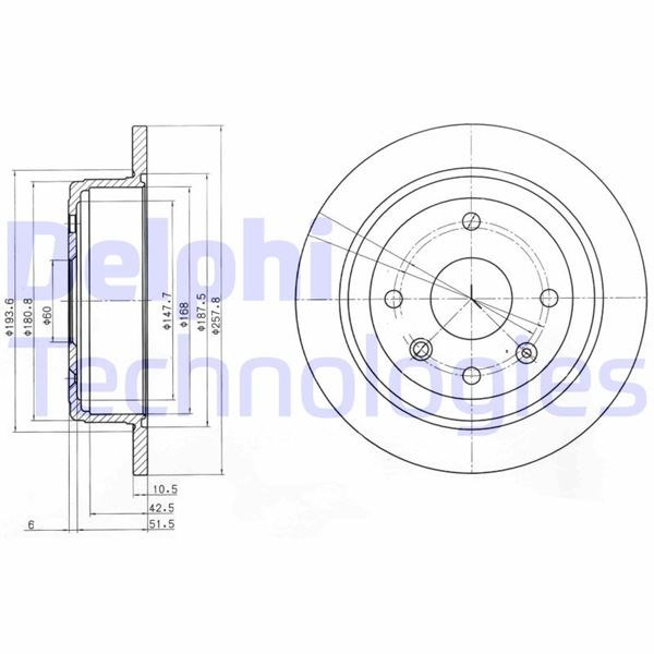 Chevrolet Aveo Arka Fren Diski Dolu DELPHI