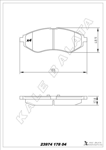 Chevrolet Aveo Kalos Ön Fren Balatası KALE-BALATA
