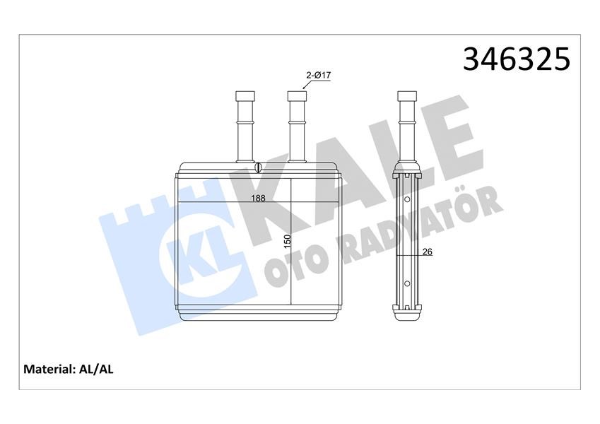 Chevrolet Aveo Kalorifer Radyatörü KALE-RADYATOR