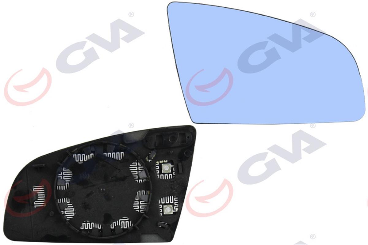 Ayna Camı Elektrikli Isıtmalı Sağ Mavi Audi A3 00-03 Konveks Vm-008Ghr