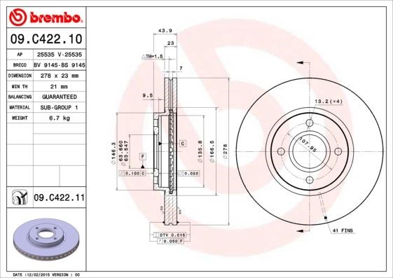 Ford B-Max Ön Fren Disk Aynası BREMBO
