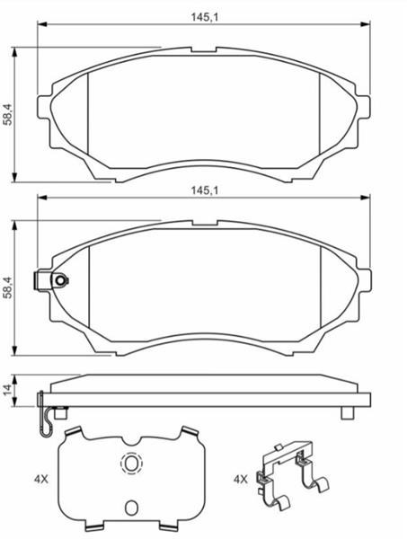 Mazda B2500 Ön Fren Balatası 2.5TD 2002-2006 BOSCH