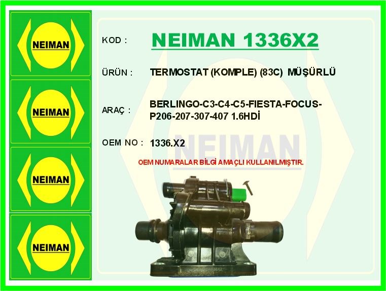 Citroen Berlingo C3 C4 C5 Ford Fiesta Focus Termostat Komple 1.6HDİ BESCHER