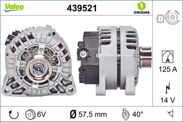 Berlingo C-Elysee C2 C3 C4 C5 Partner 206 301 307 308 407 Alternatör Komple 120A VALEO