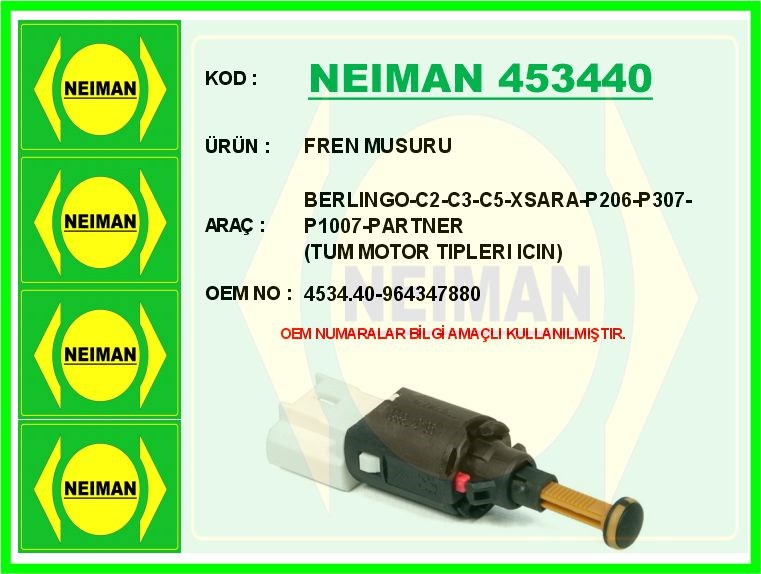 Citroen Berlingo C2 C3 C5 Xsara Peugeot 206 307 1007 Partner Fren Müşürü BESCHER