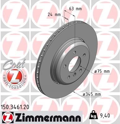BMW 5 Serisi E60 E61 6 Serisi E63 E64 Arka Fren Diski ZIMMERMANN